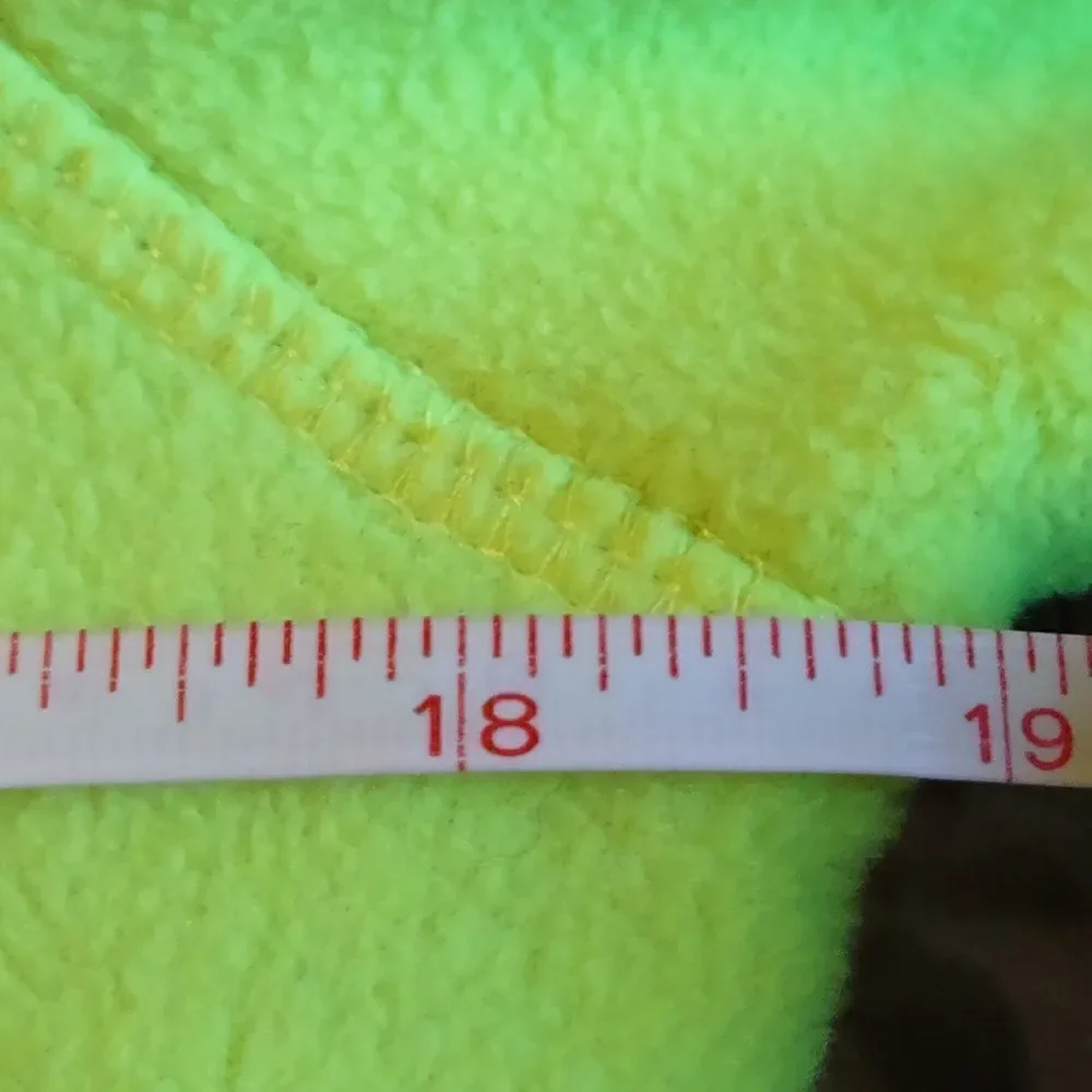 Place Kids 10-12 Neon green‎ Zip Fleece Jacket Pockets Thumb loop